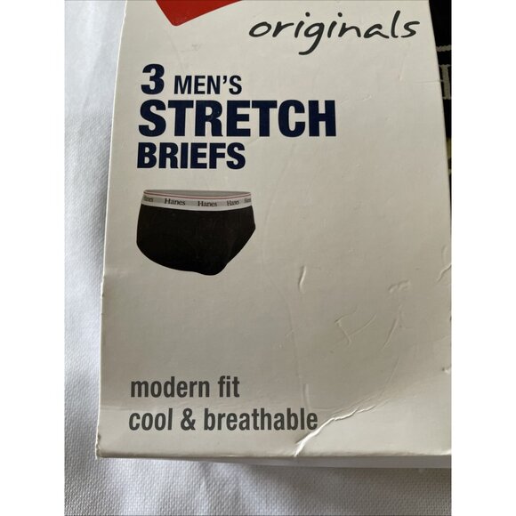 Hanes Mens 3-Pack Stretch Briefs 3XL 48-50" Modern Fit Cool & Breathable Black C - Picture 3 of 12